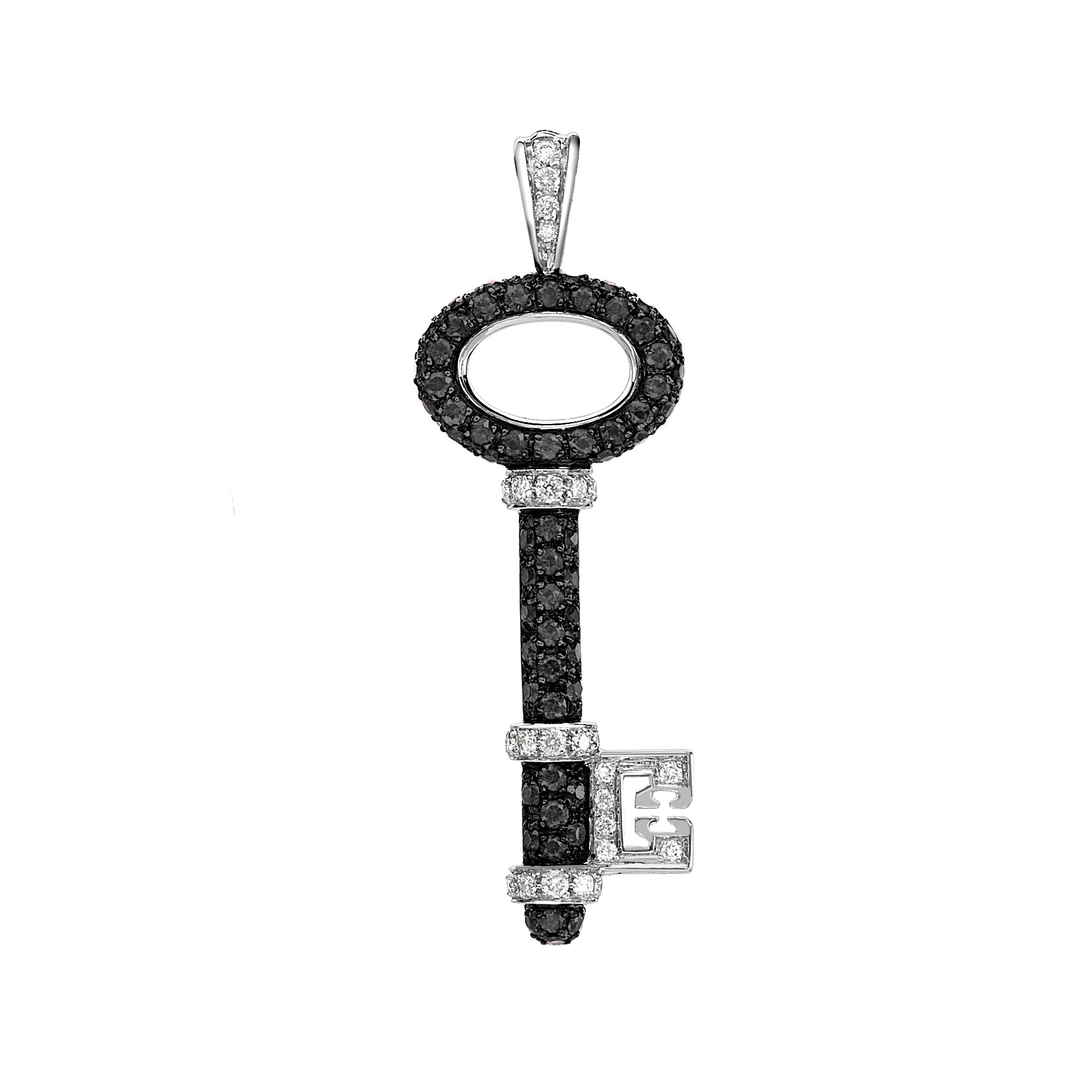 Baby Black Diamond Key Pendant