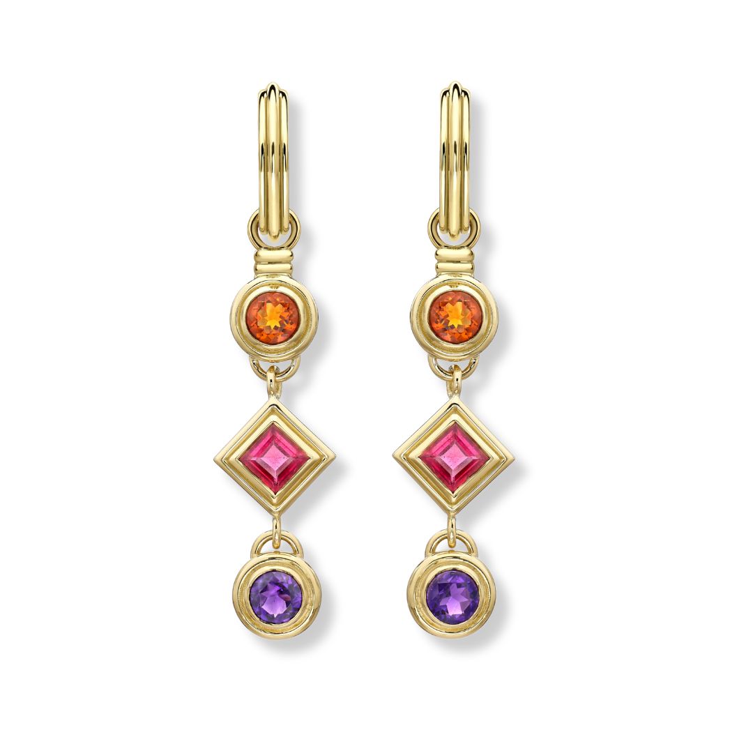 Long Hoop Ripple Earrings