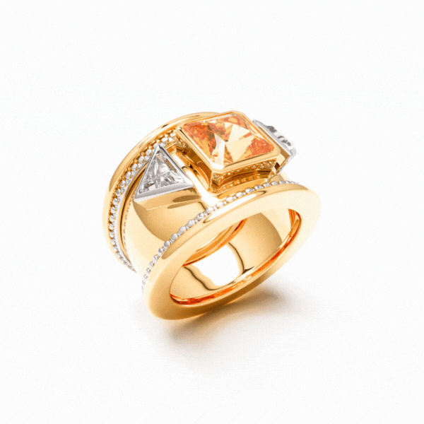 Mandarin Garnet Bombé Ring - Image 2
