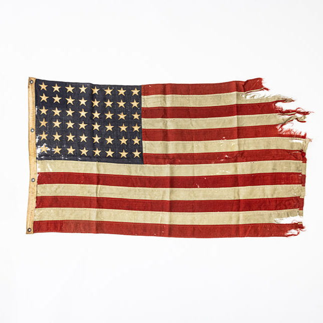 D-Day Flag | 1940s, one of the first flags flown during Operation Neptune and the earliest known flag from D-Day to ever surface for sale.